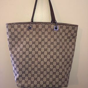 Vintage Gucci GG Monogram Canvas Tote